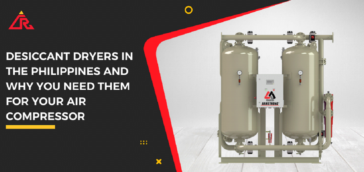 Desiccant Dryers in the Philippines and Why You Need Them for Your Air Compressor title and a model of Desiccant Dryers beside it
